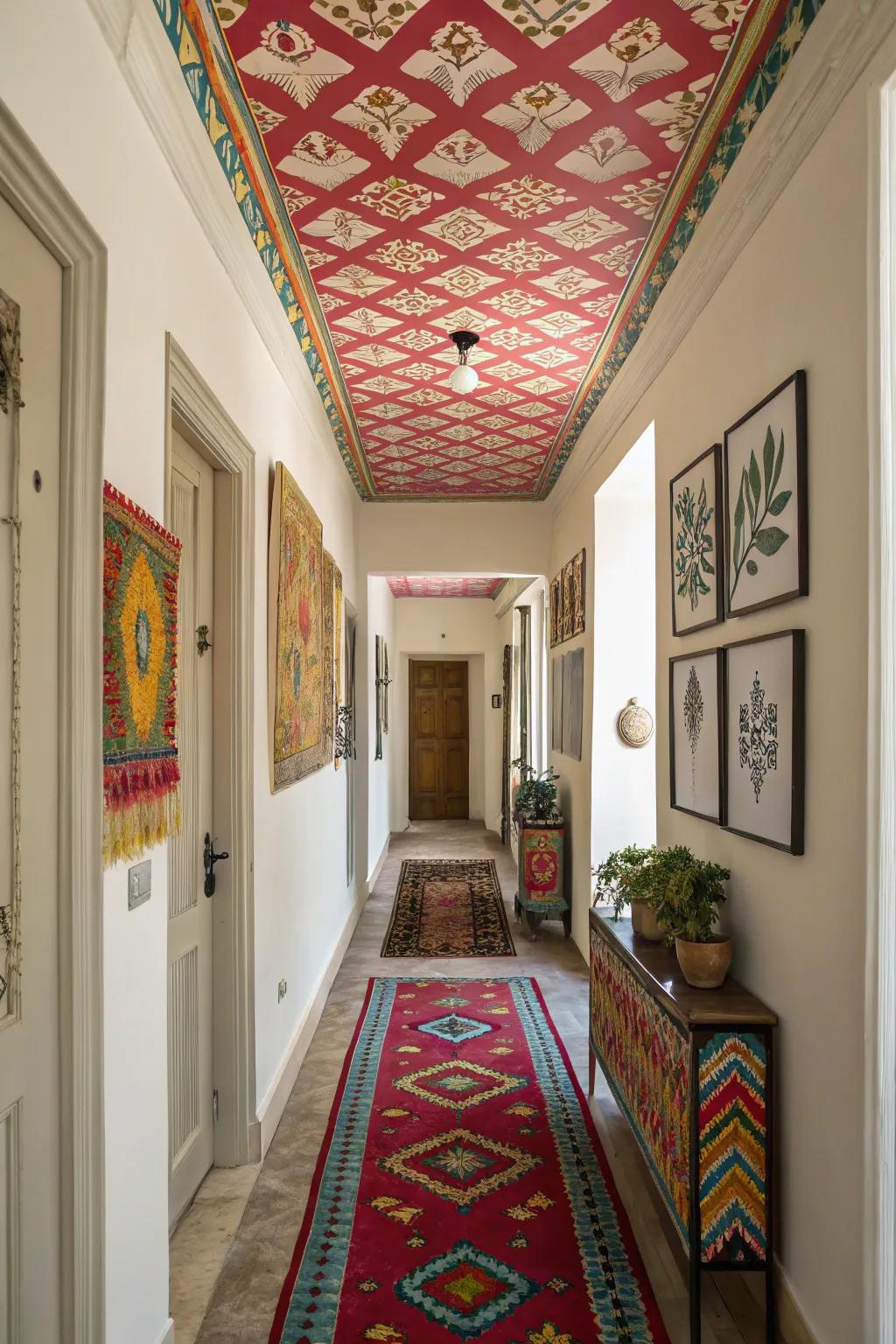 A bold ceiling design has the ability to define your corridor's personality.