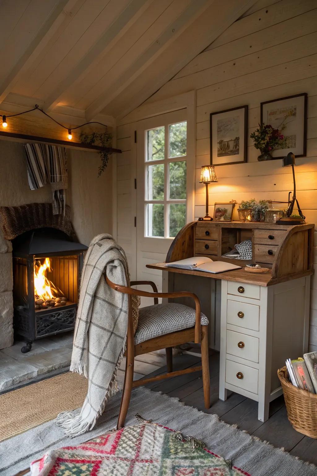 A creative winter cabin designed for solitary creativity.