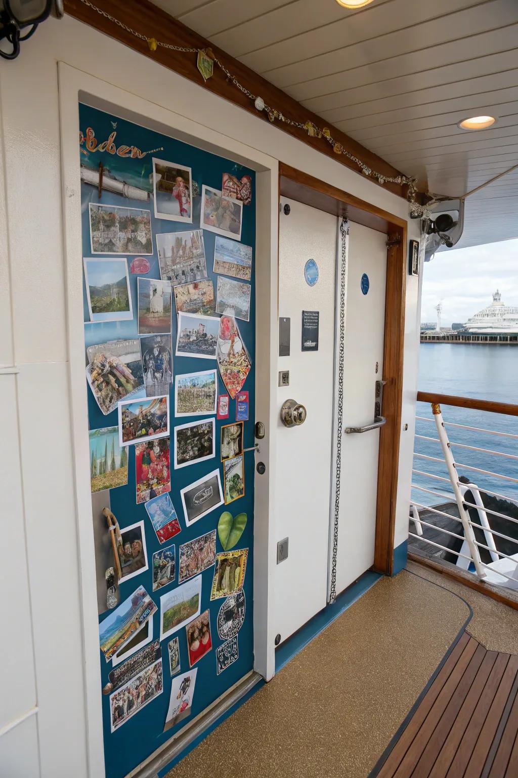 Share your travel story with a photo compilation on your cruise door.