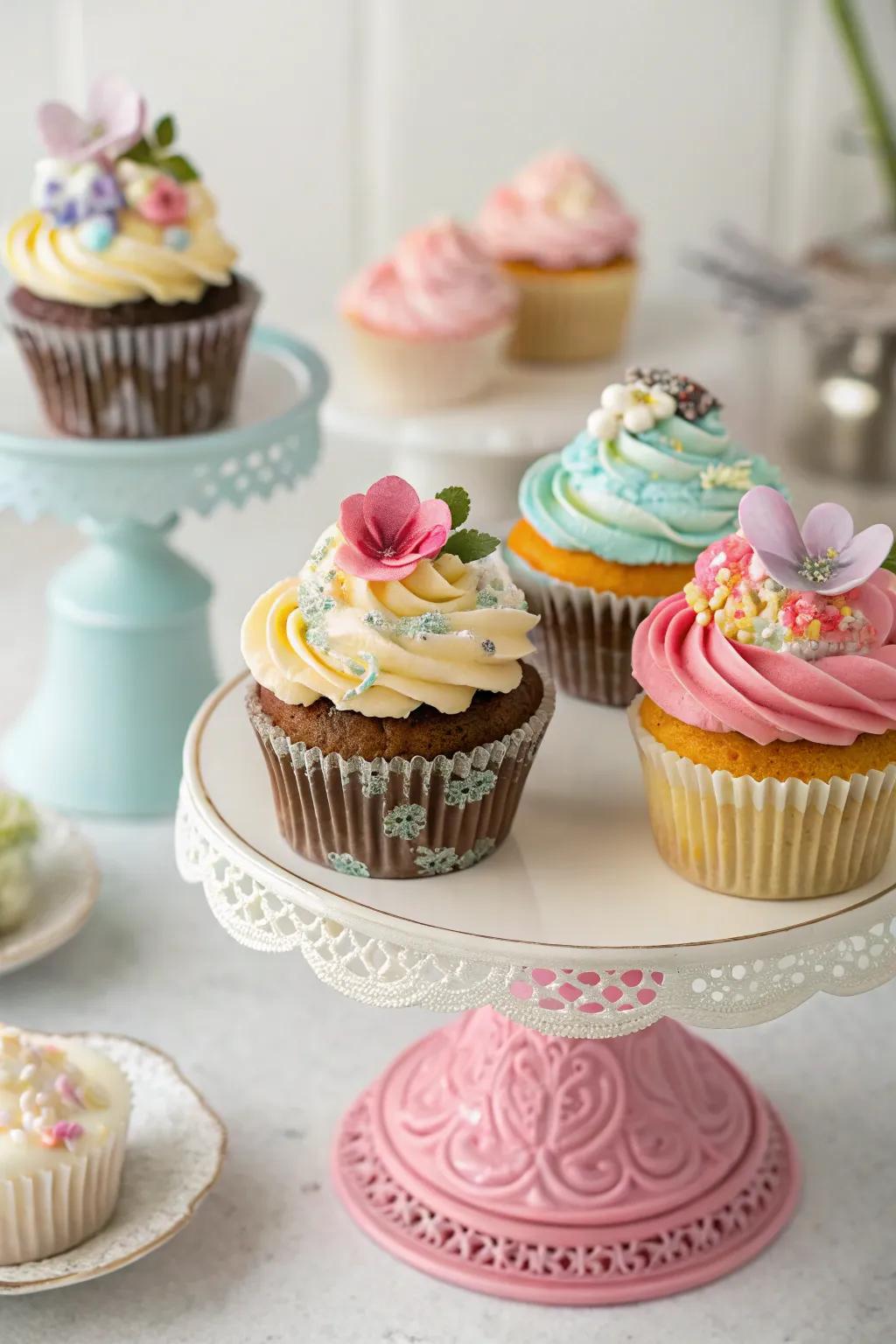 Single-serving stands offer a personalized touch to each guest.