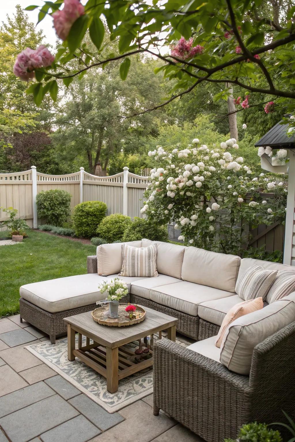 Tailored open-air furniture enhancing the beauty and comfort of the backyard