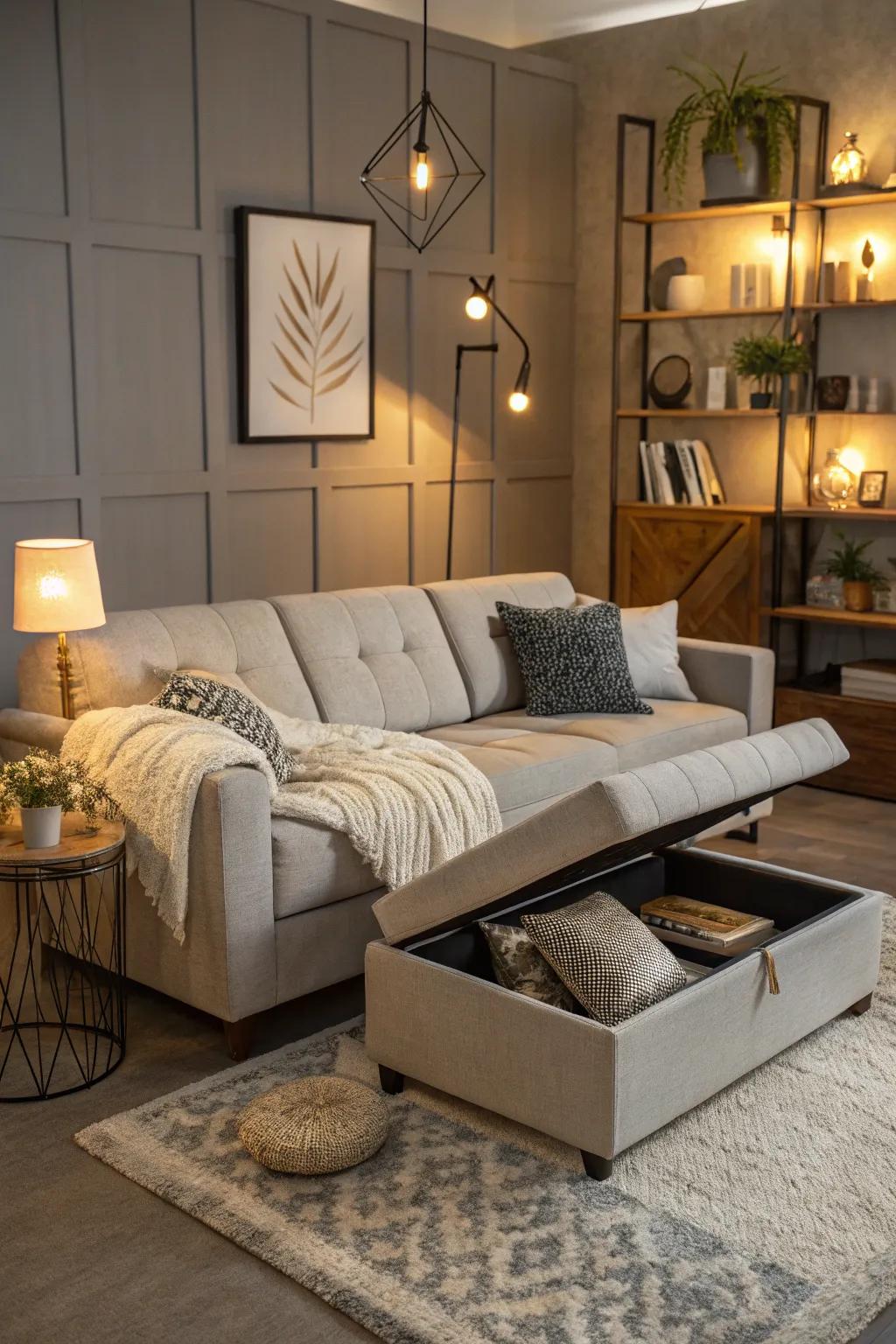 Multi-purpose furniture is perfect for optimizing space.