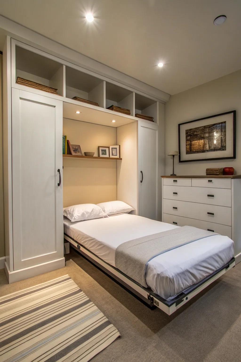 Wall beds effortlessly create dual-purpose spaces.