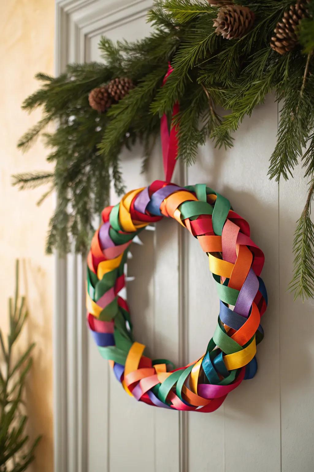 Introduce a splash of hue to your holiday embellishments with this vibrant strip garland, ideal for a minimalist yet playful accent!