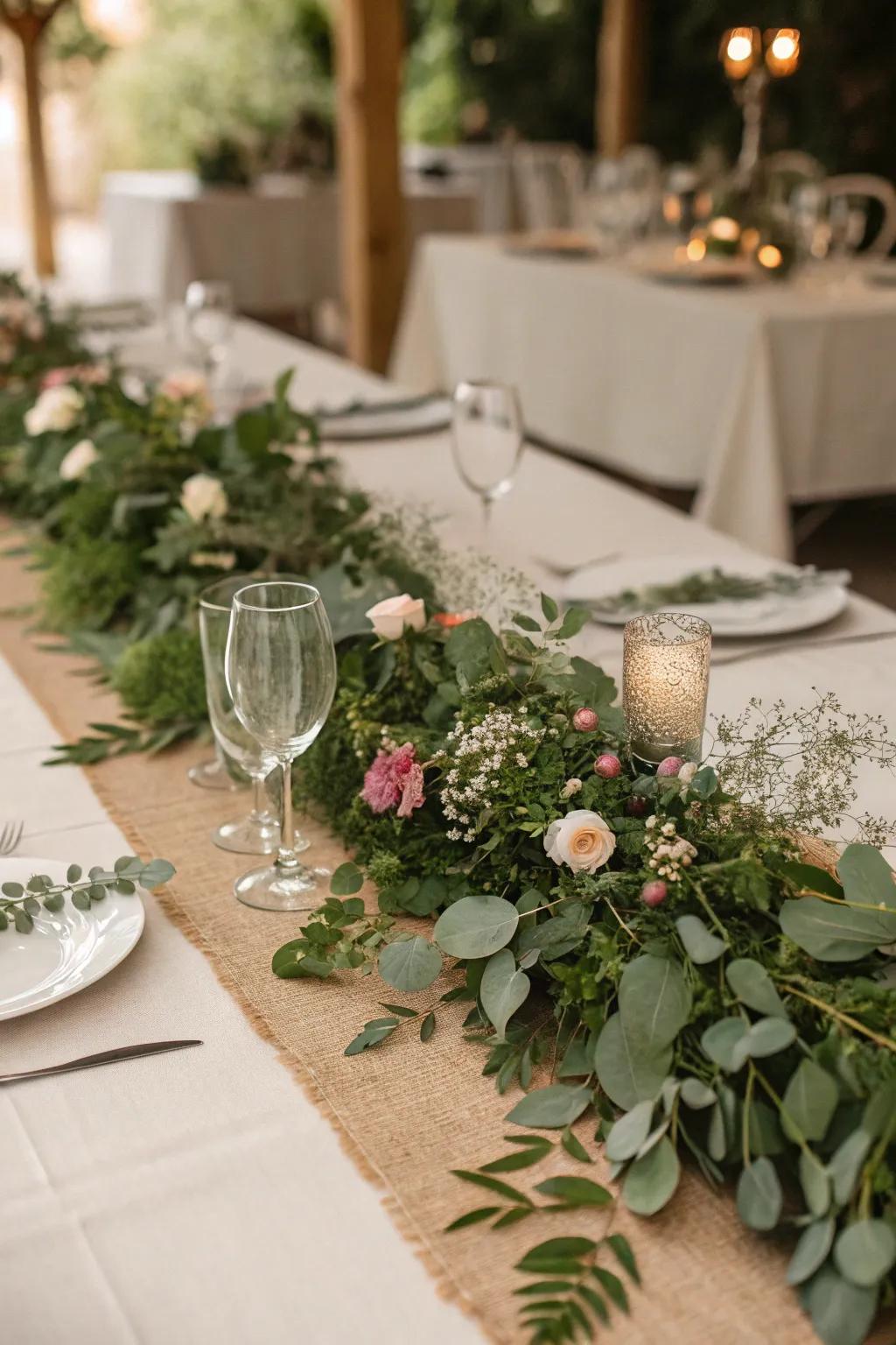 Change tables using lush botanical paths.