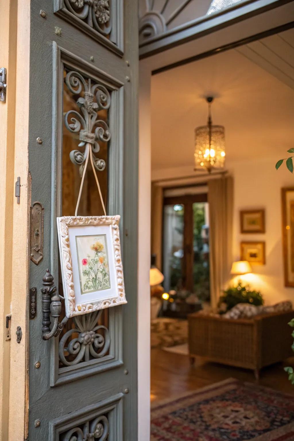 Showcase your artistic side with a mini artwork door adornment.