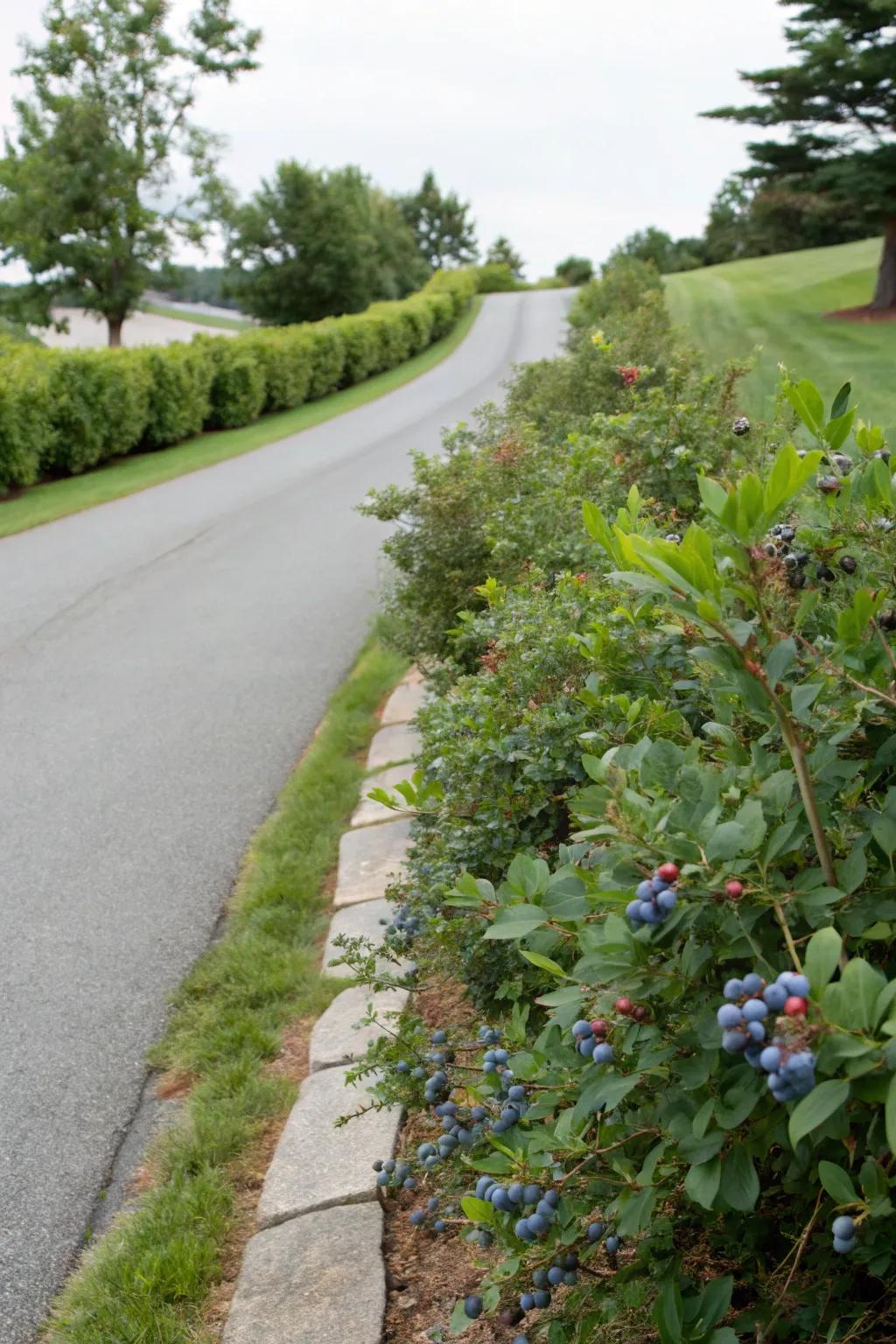 Fruit-bearing shrubs offer visual appeal and a savory harvest.