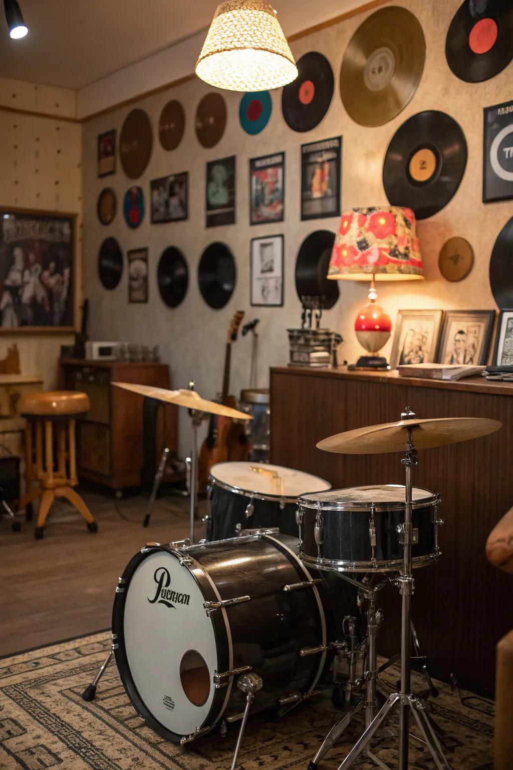 Retro touches bring warmth to the room.