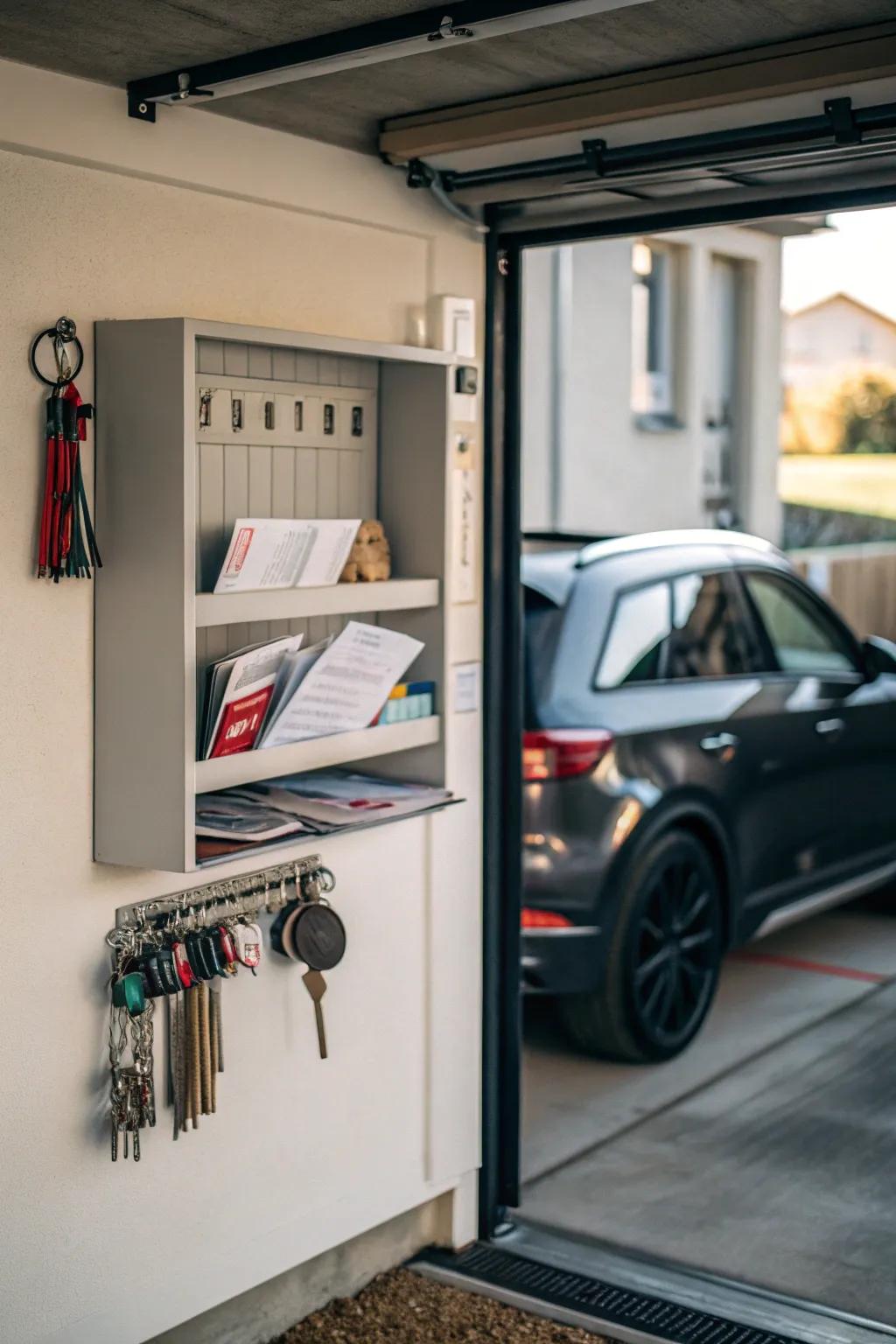 A catch-all shelf helps keep things tidy and organized.