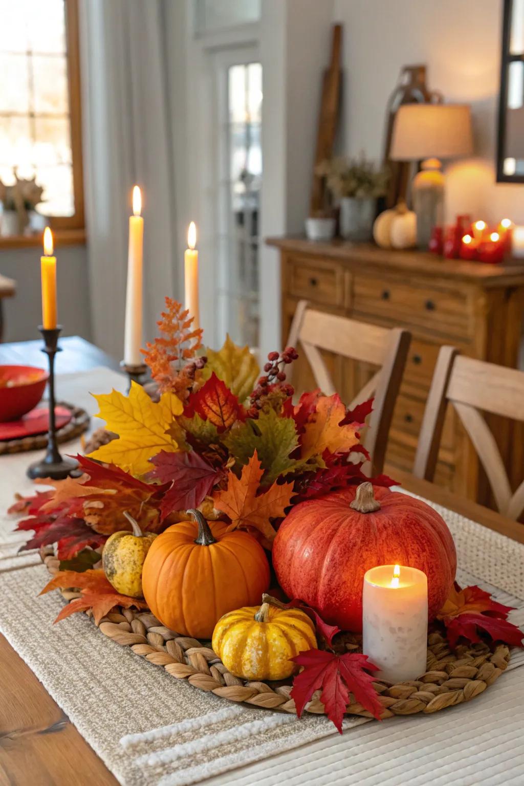 A daring shade spectrum enlivens your fall table.
