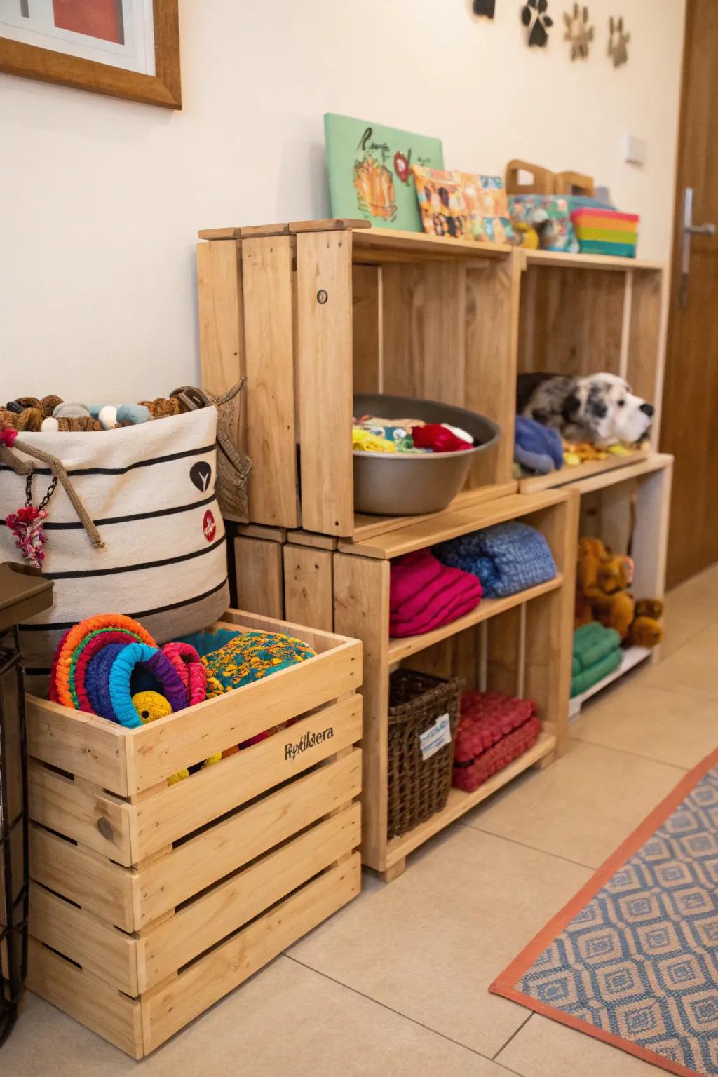 Organize your pet's fundamentals with a box station.