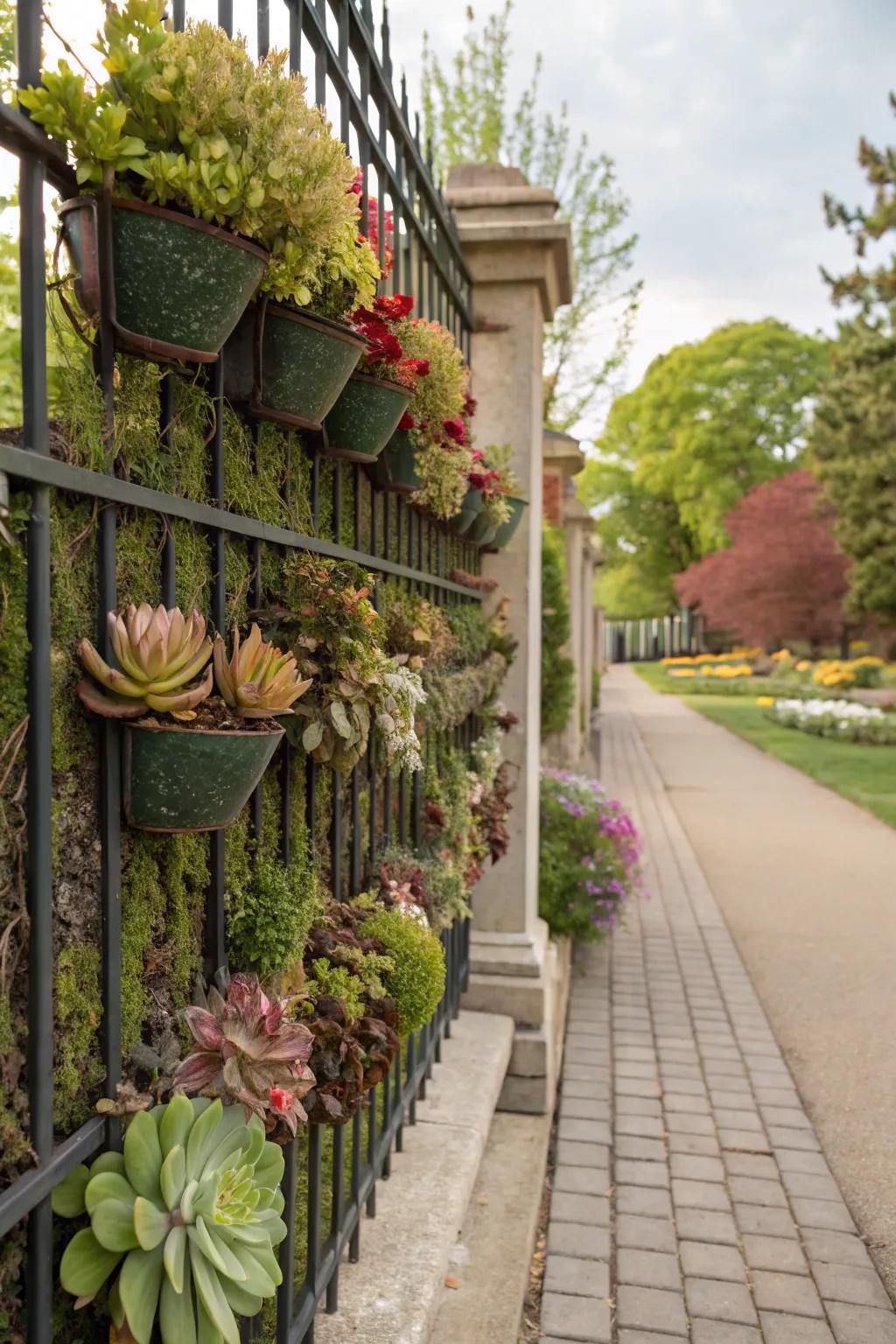 Wall boxes transform your fence into a vertical garden.