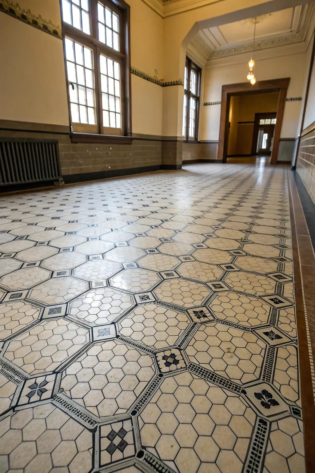 Six-sided panels introduce contemporary playfulness to ground designs.