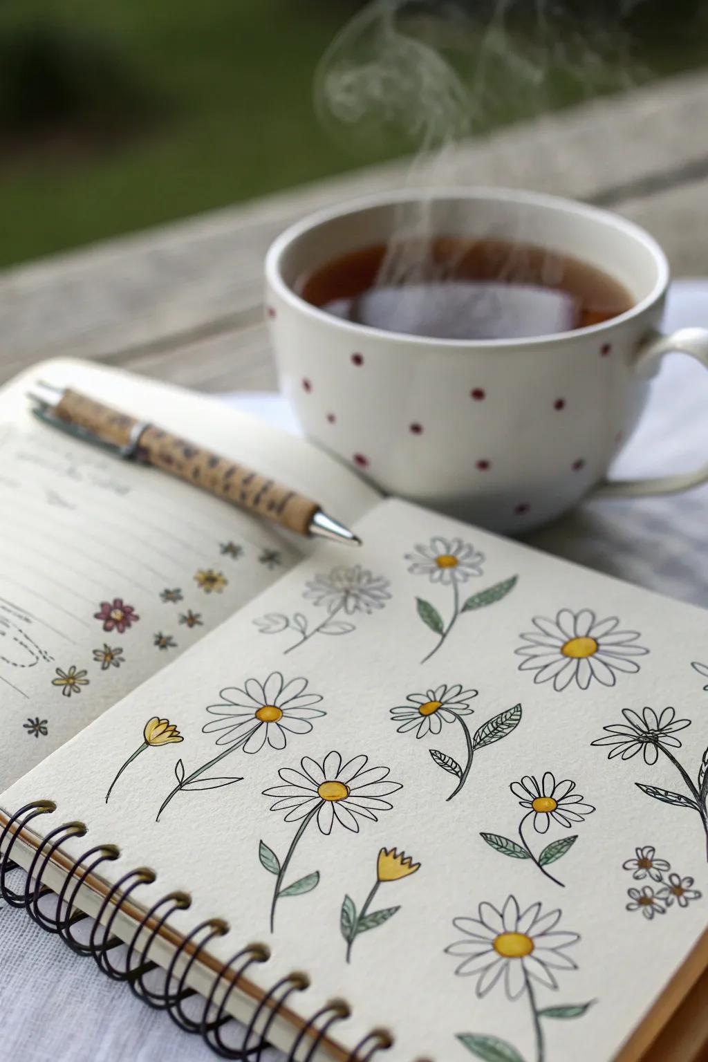 Dainty daisies add a lighthearted touch to your pages.