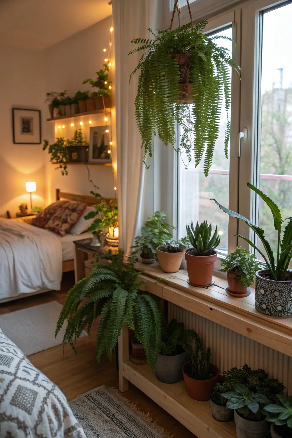 Indoor plant life carry life and energy to the design.