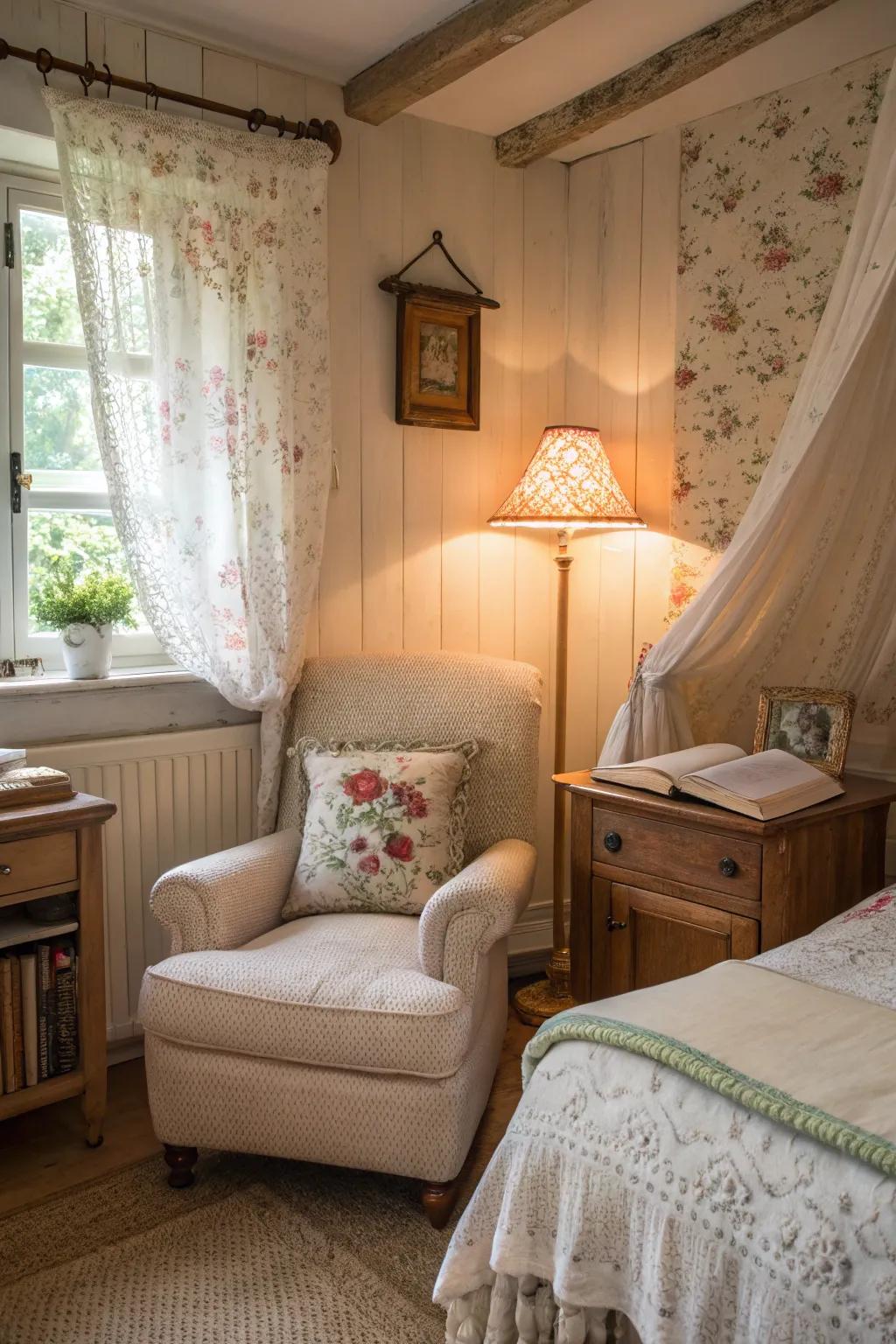 A novel corner gives a private getaway inside your bedroom.