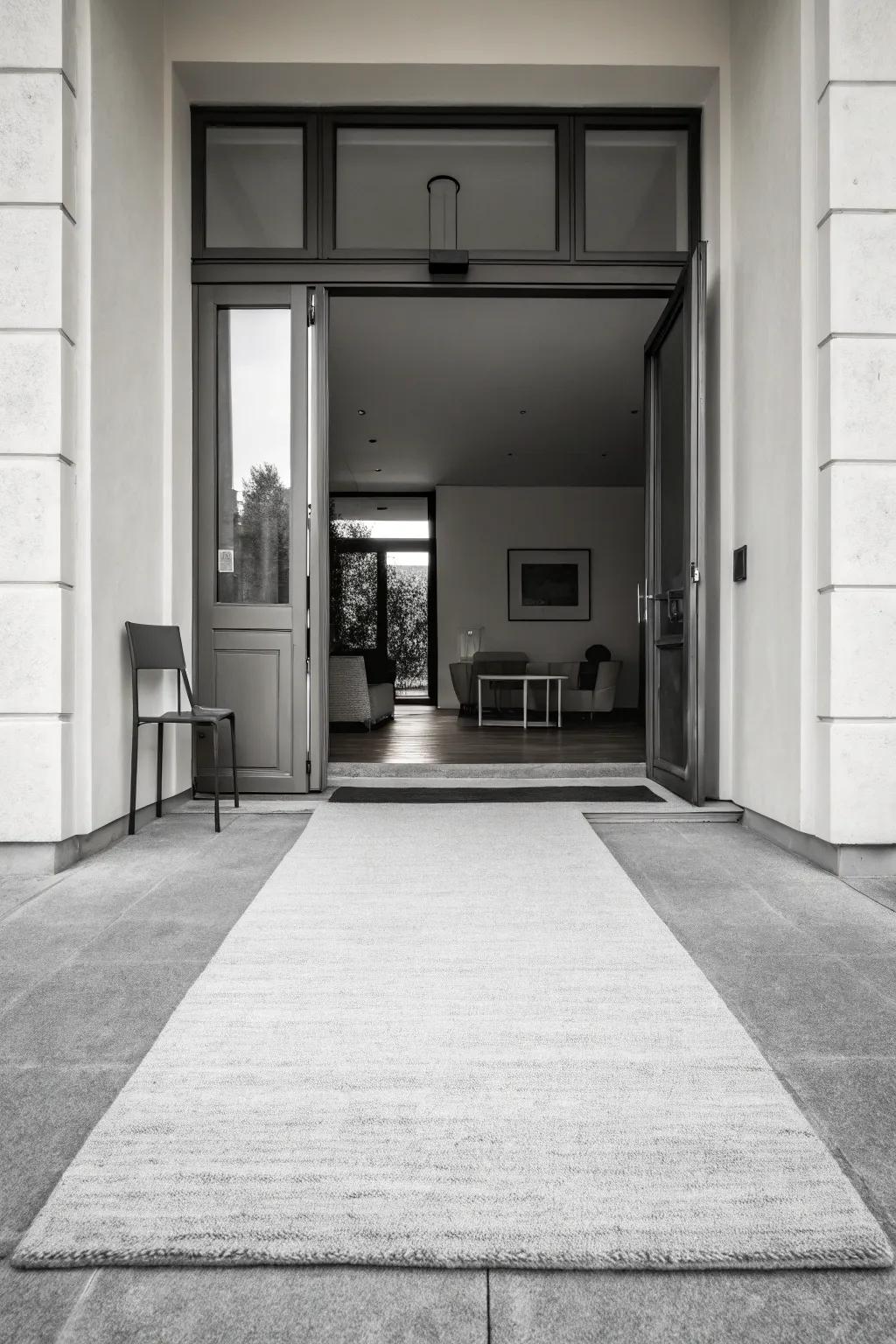 Monochrome rugs provide a refined, timeless charm.