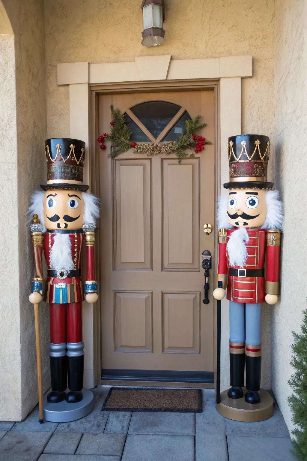 Nut soldiers with a twist fashion a stately and amusing salutation this Yuletide.