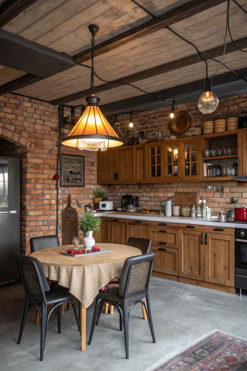 A focal light fixture adds style and focus.