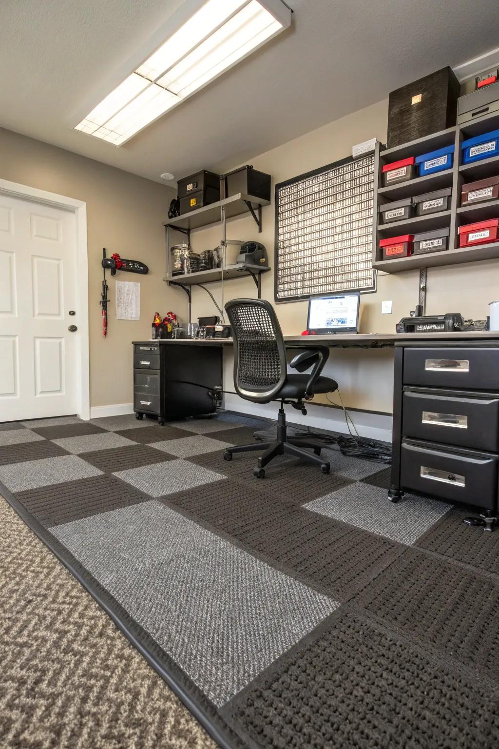 Flooring with texture can introduce both comfort and design to your office space.