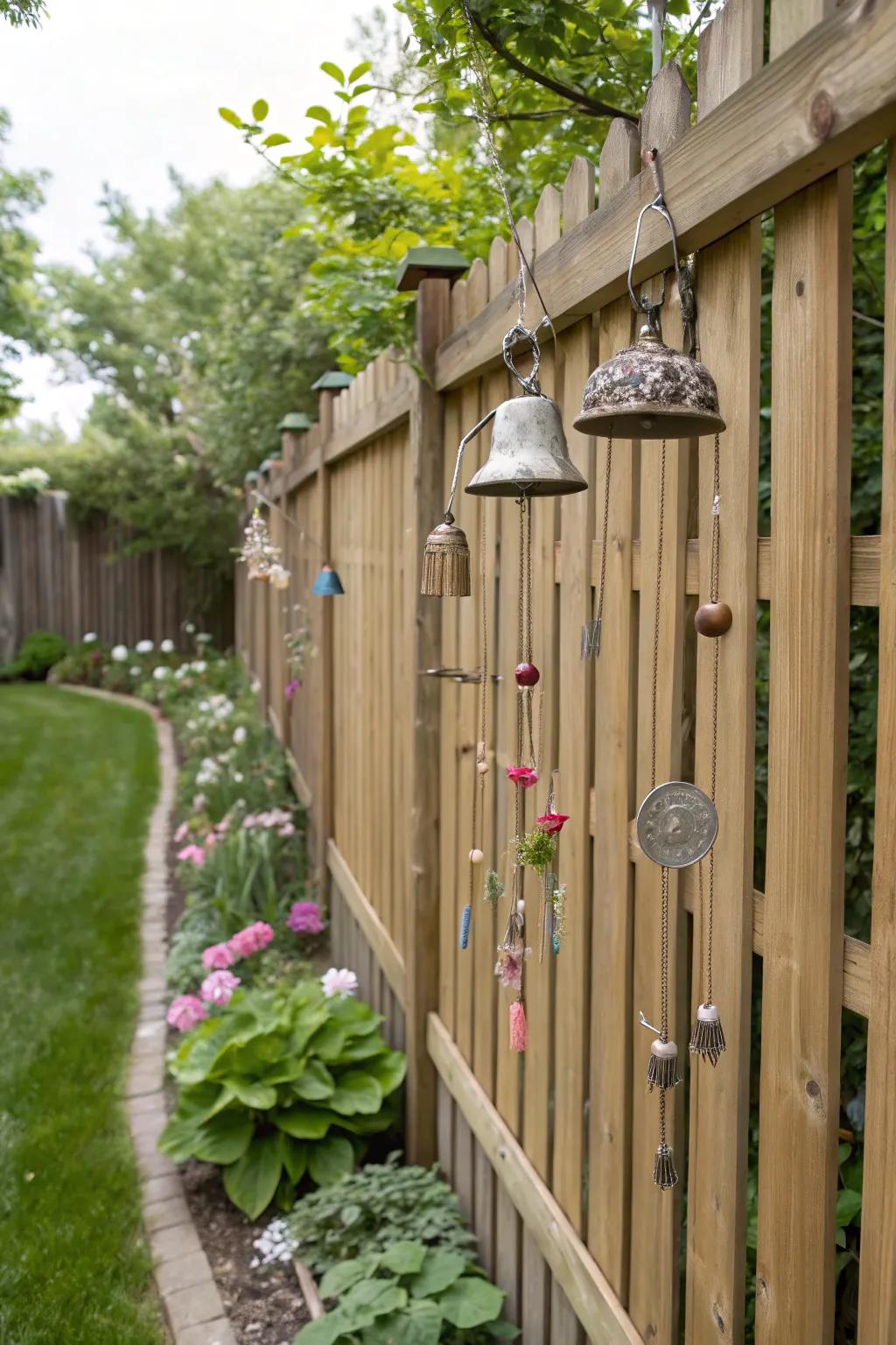 Sound ornaments add a visual and auditory barrier, enhancing garden protection.