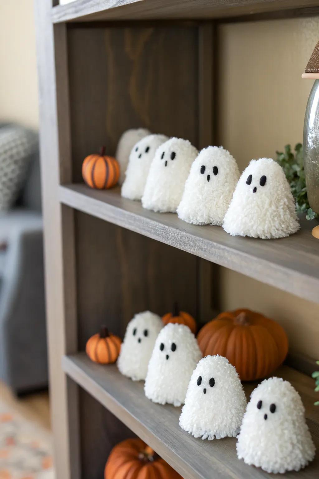 Your Halloween arrangement will be more adorable with puffball specters.