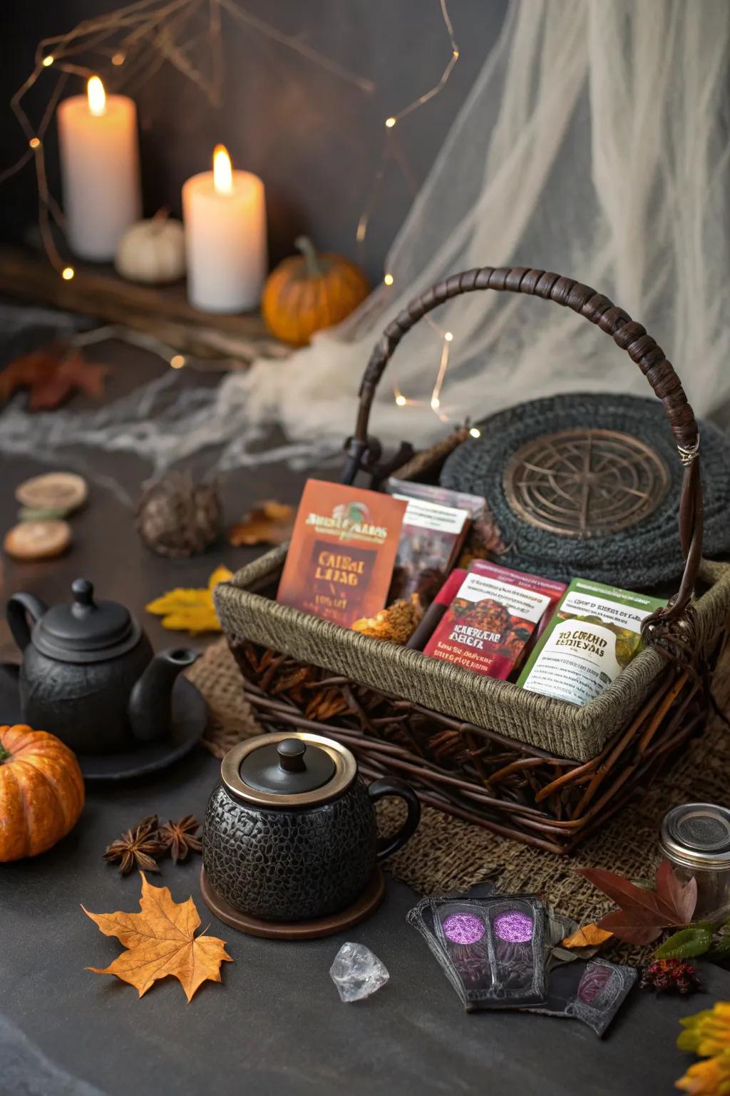 A magical tea gathering, suitable for Halloween relaxation.
