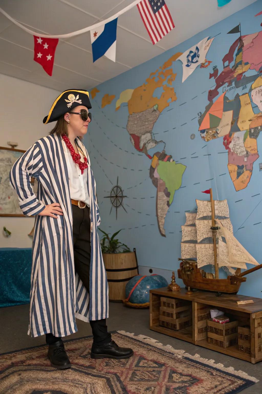 Set sail in flair with a delightful corsair robe.