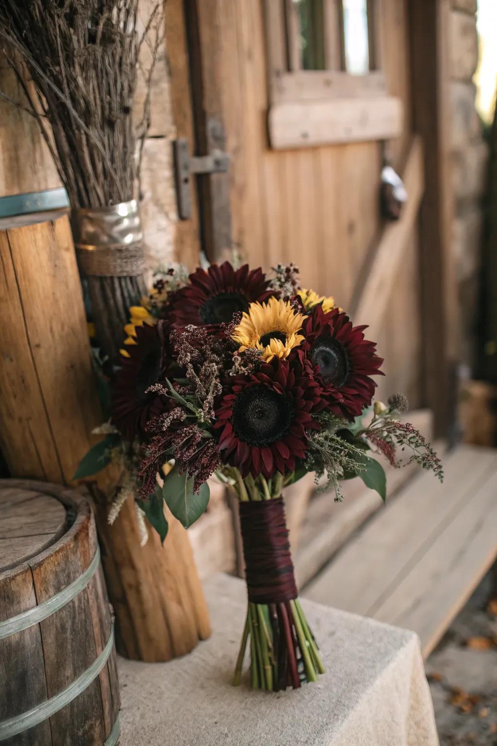 Shadowed sunflowers proffer a singular autumnal essence to bouquets.