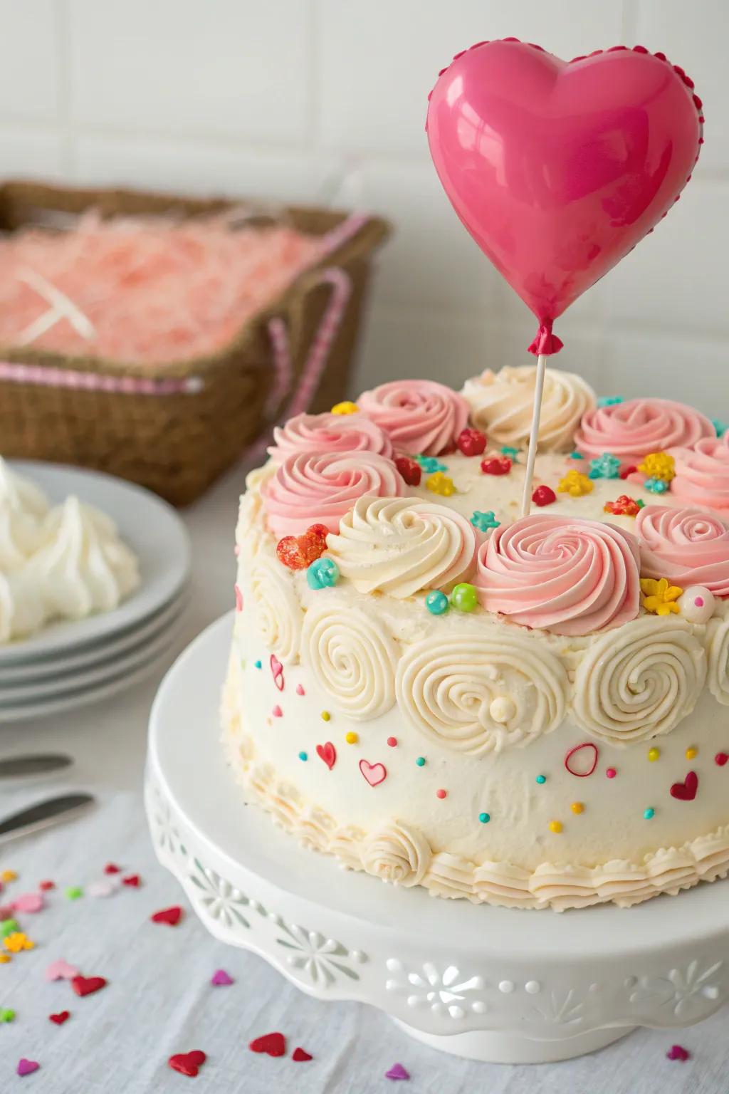 A heart airbag cake hat that stops the show.