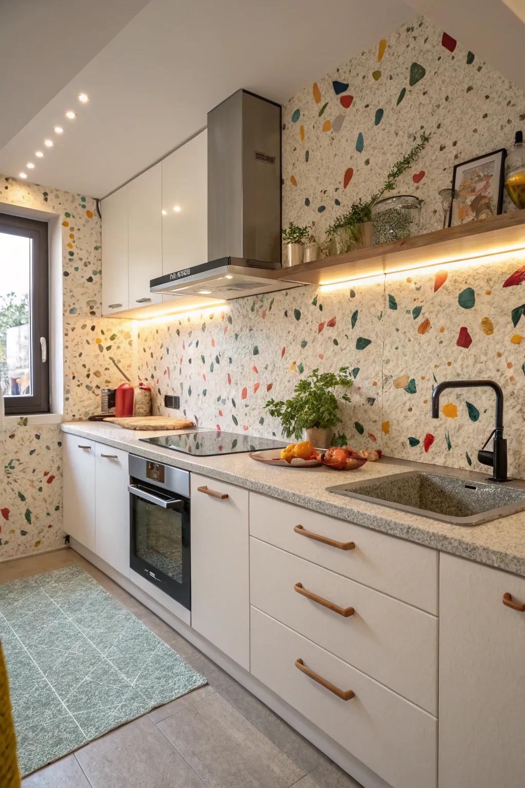 Terrazzo design brings a joyful, modern vibe.