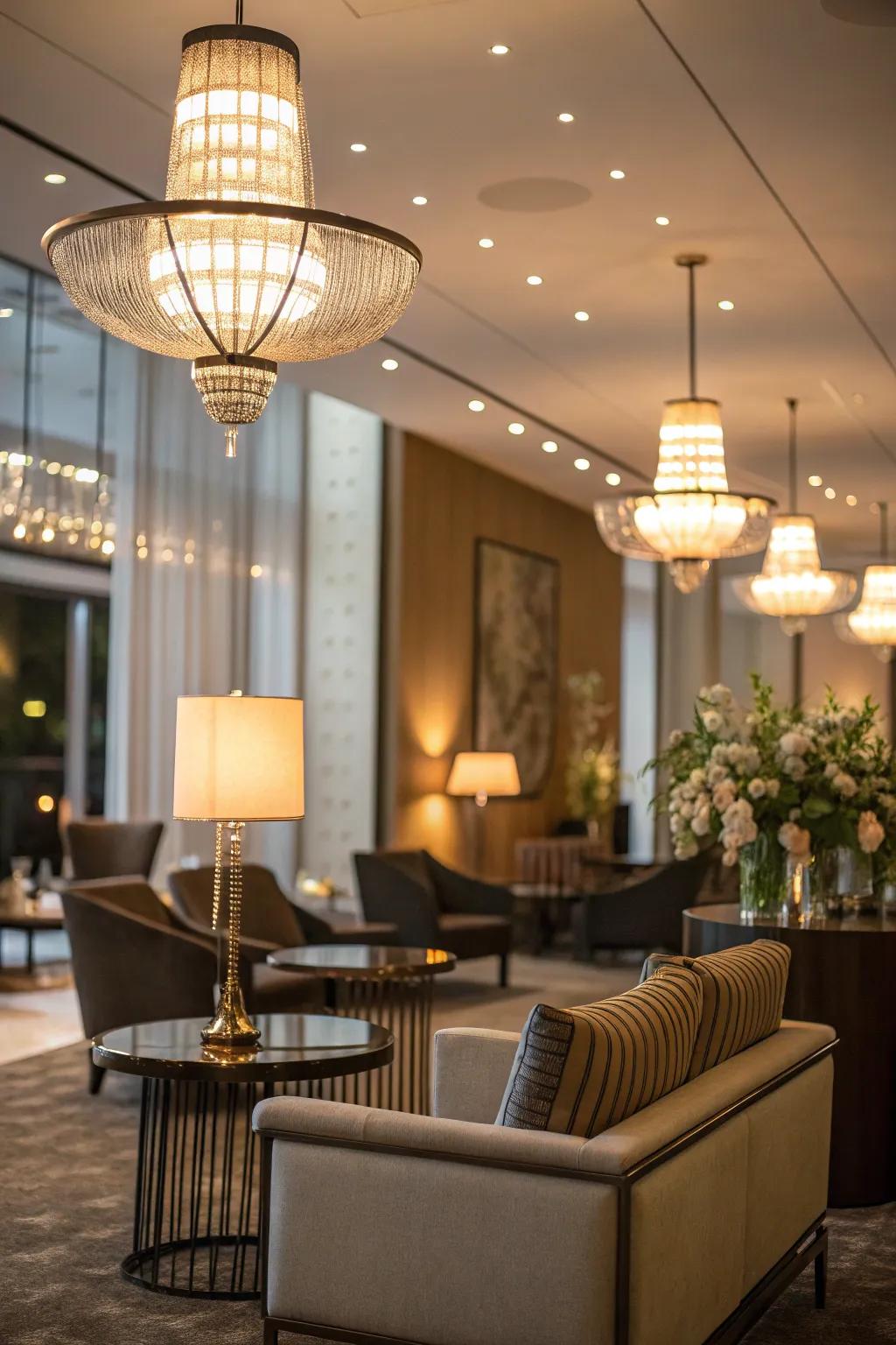 Fashionable lighting that sets the perfect tone.