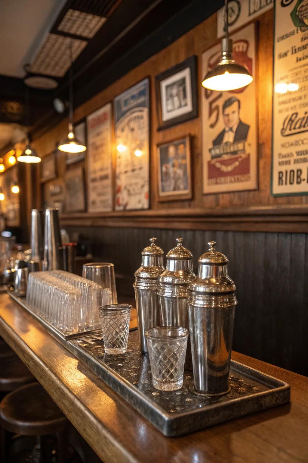 Antique bar add-ons contribute genuineness and fashion.