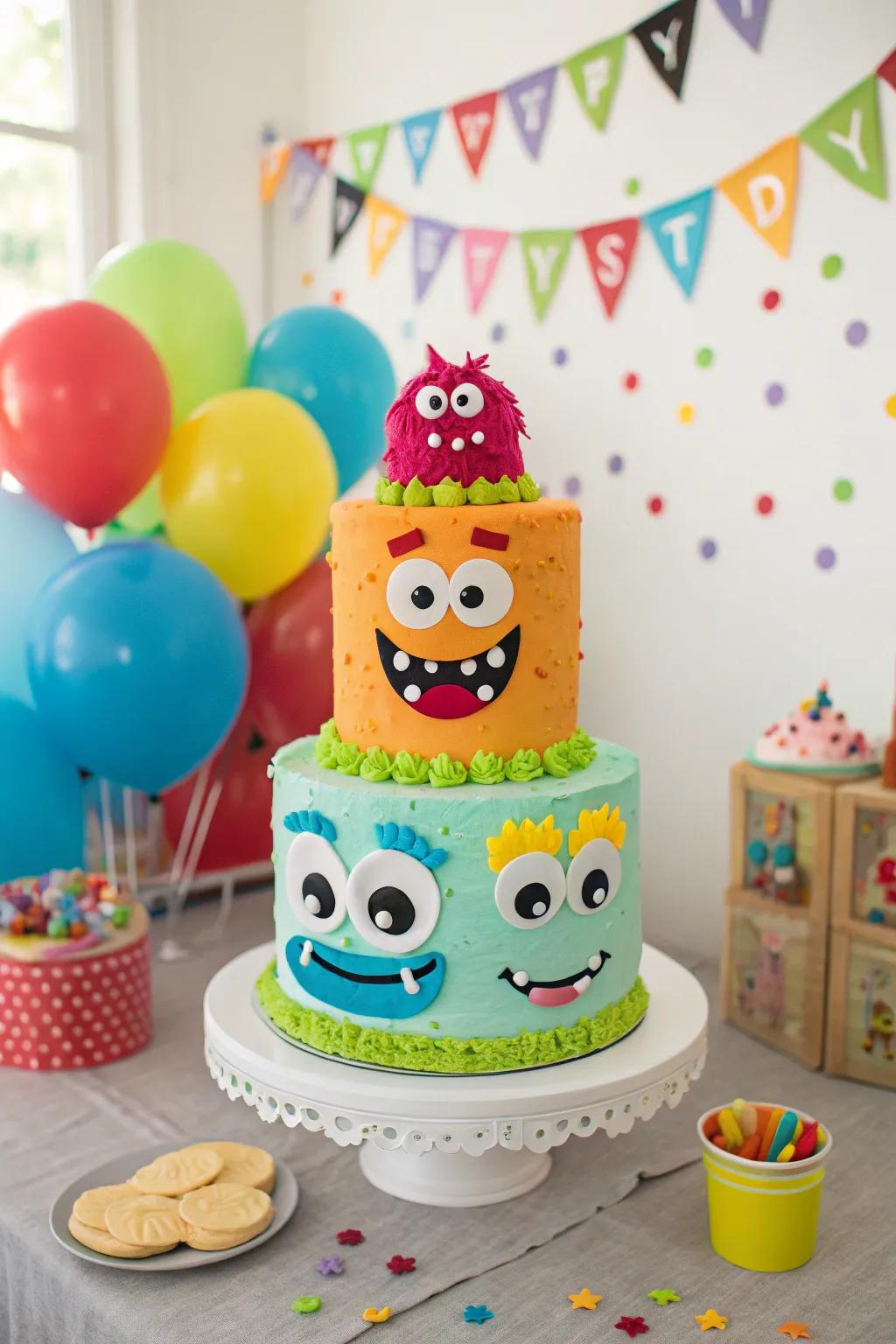 A beast party cake that is monstrously enjoyable.