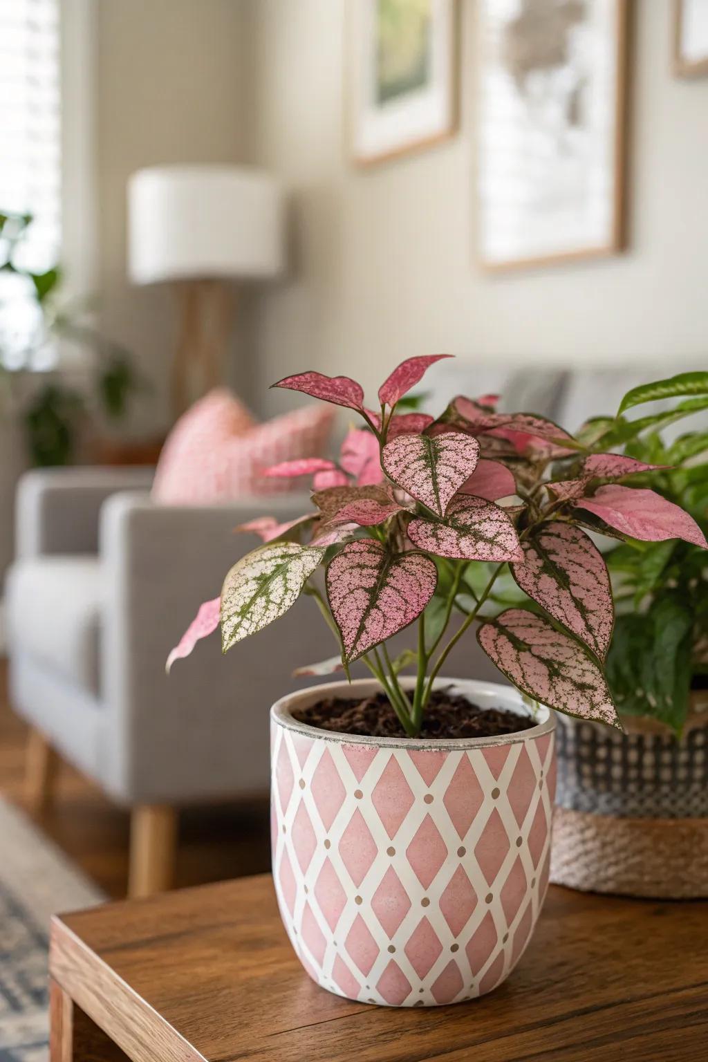 The splash plant adds a surprising splash of color.