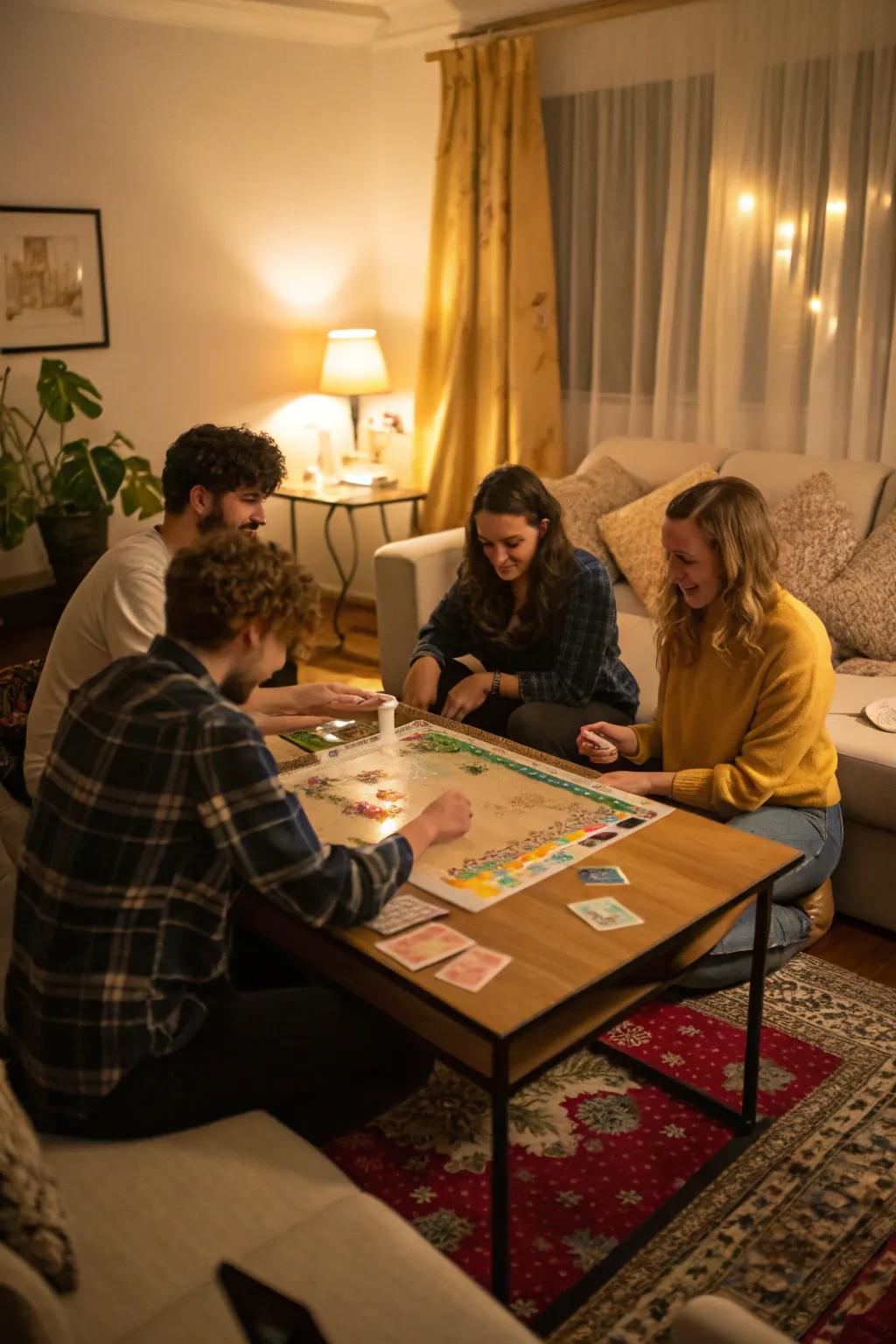 A lively cards and games night bringing friends together