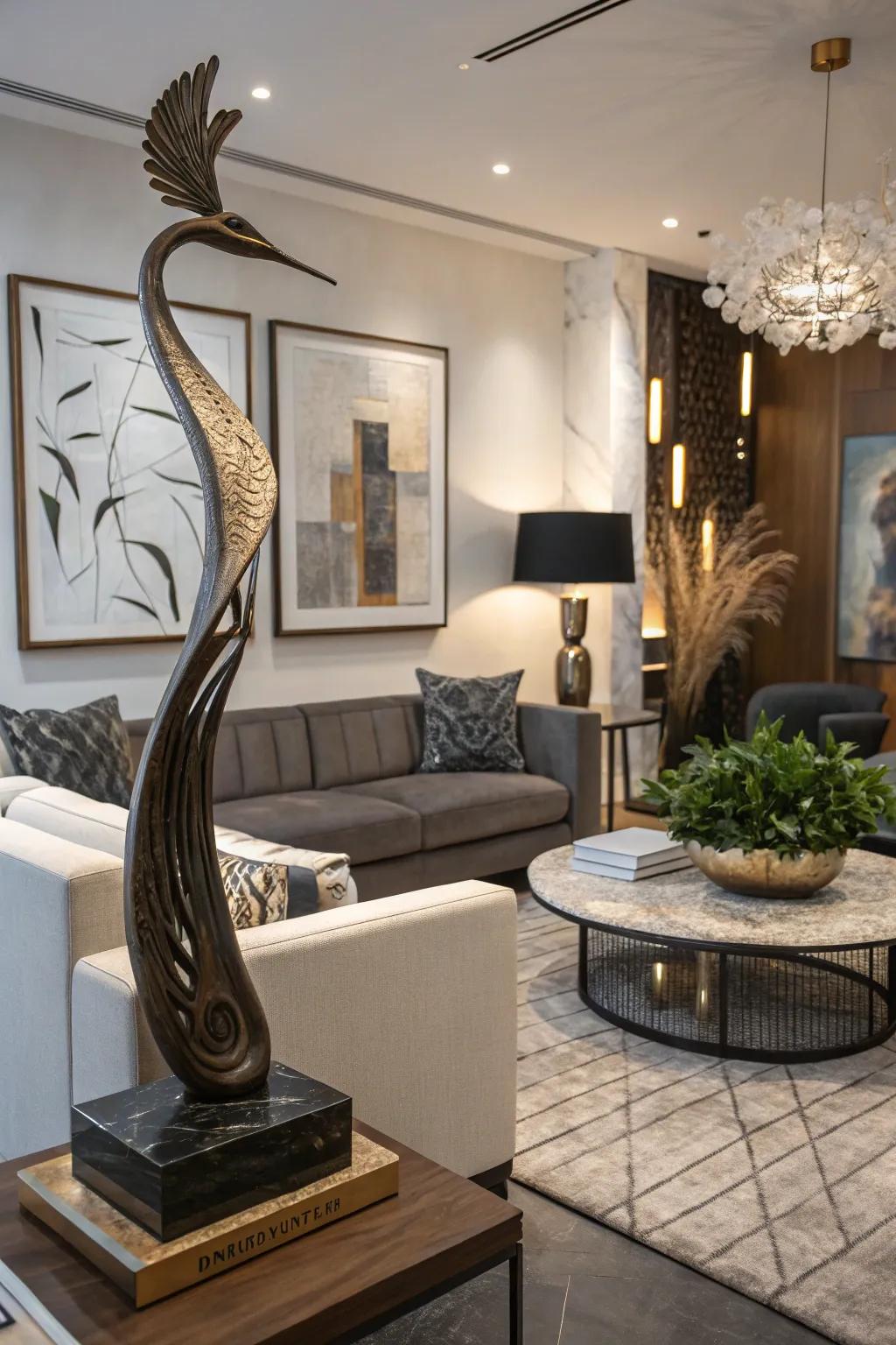 Distinctive artwork adding a hint of sophistication to the lounge.