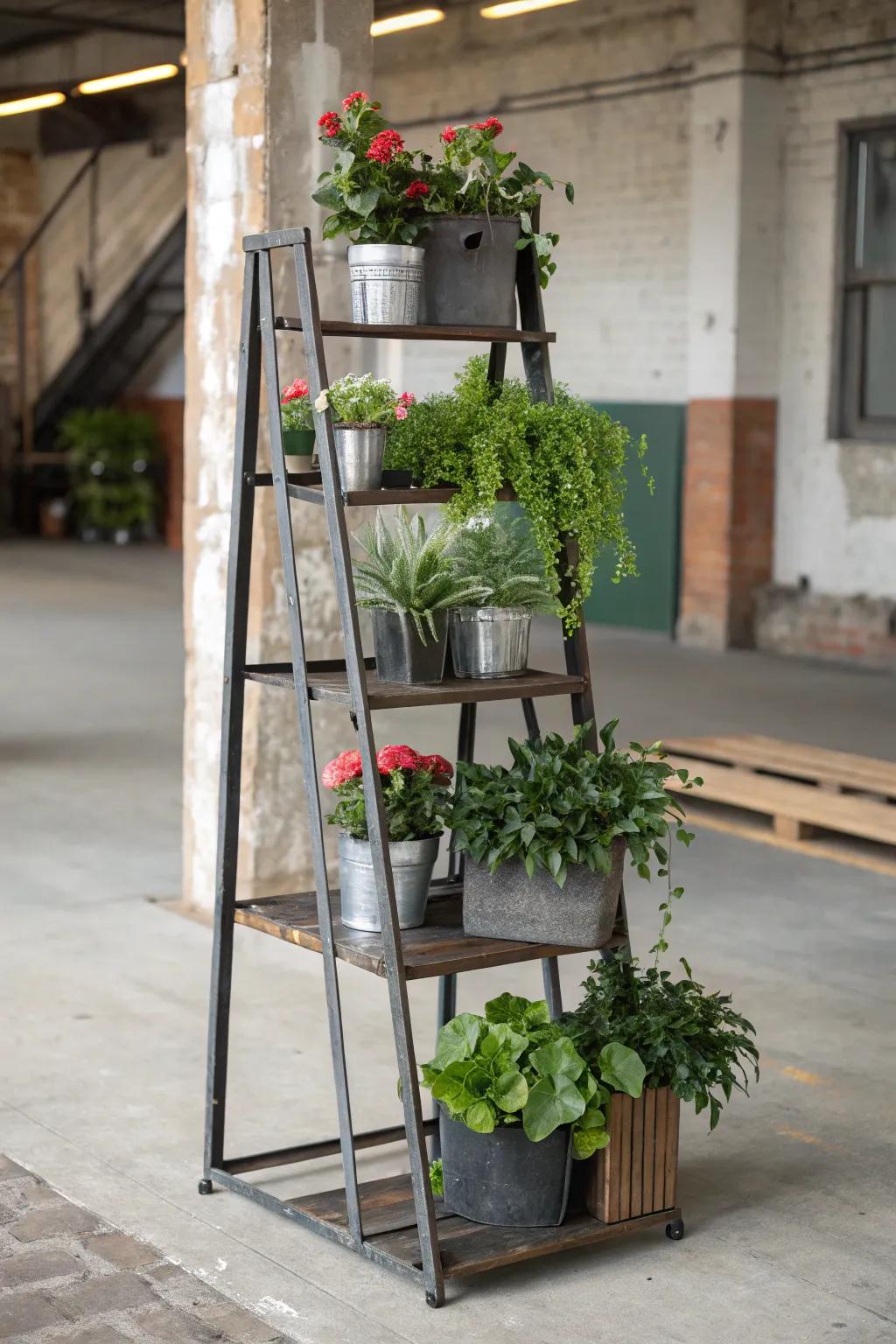 Merge industrial style with rich greenery.