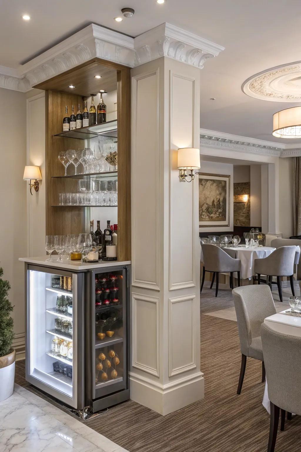 Columns serve as ideal personal bars.