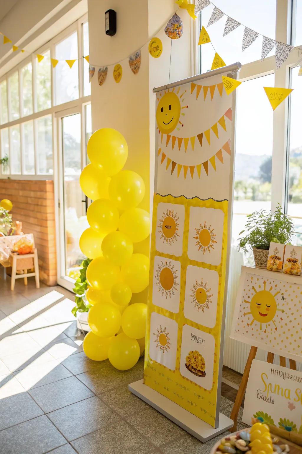 A cheerful sunlight-inspired birthday board that brightens up July.