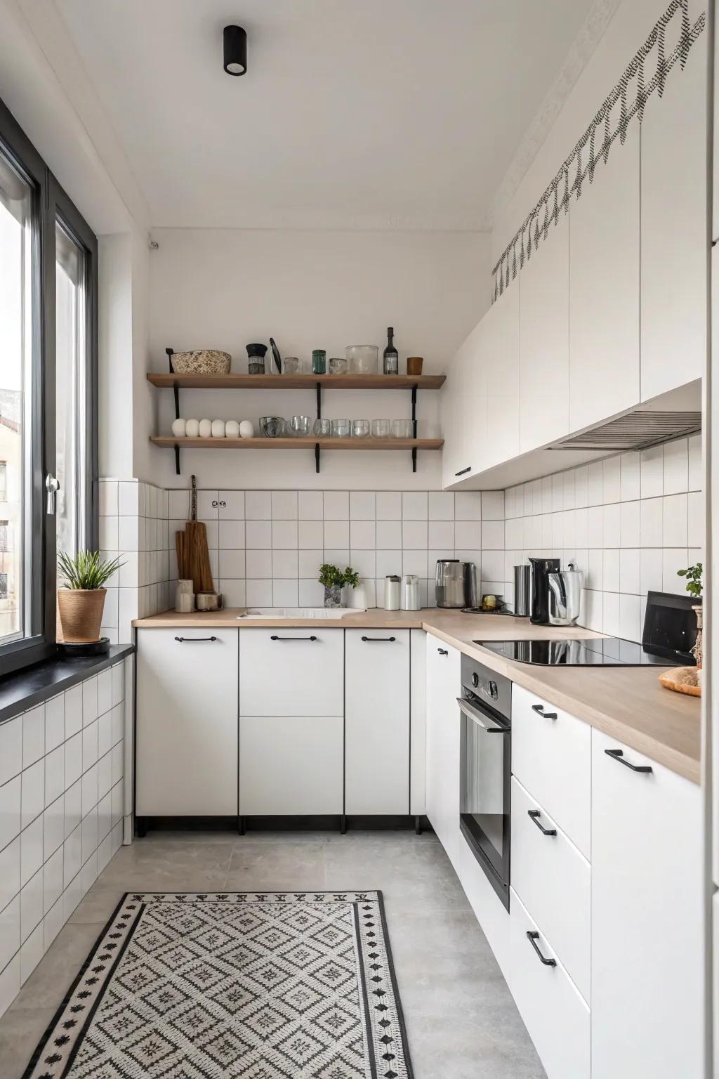 Simple solid trims provide a minimalist and serene aesthetic.