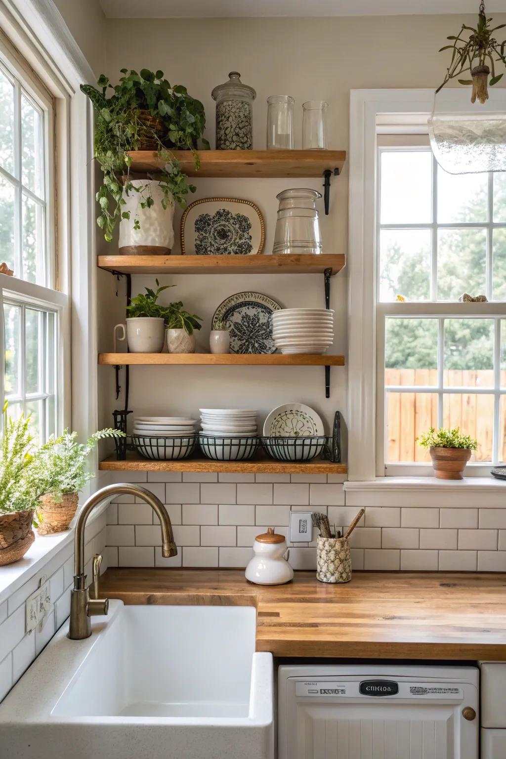 Shelves that make things useful and look good.