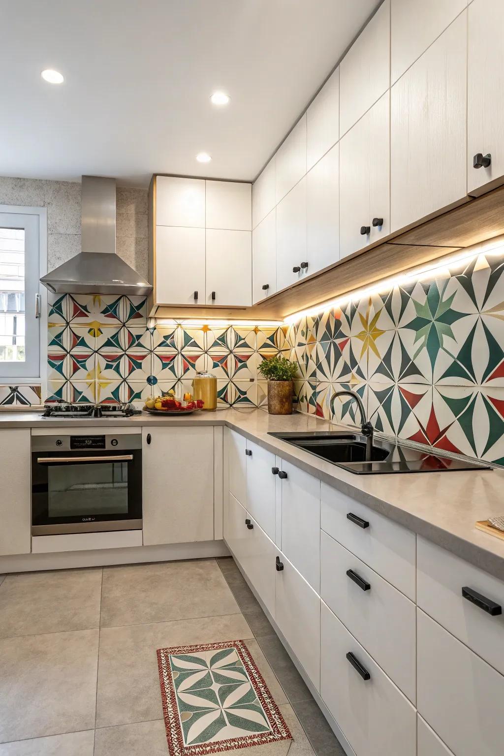 Geometric plans incorporate a contemporary architectural flair to your kitchen.