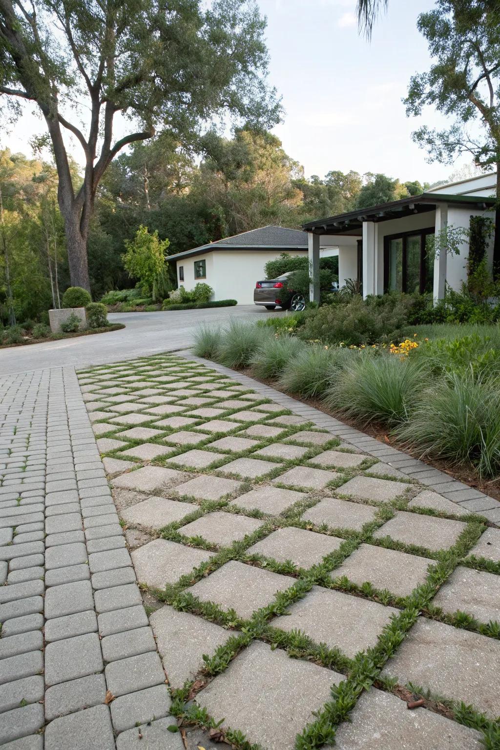 Porous pavers for environmentally friendly and elegant driveways.