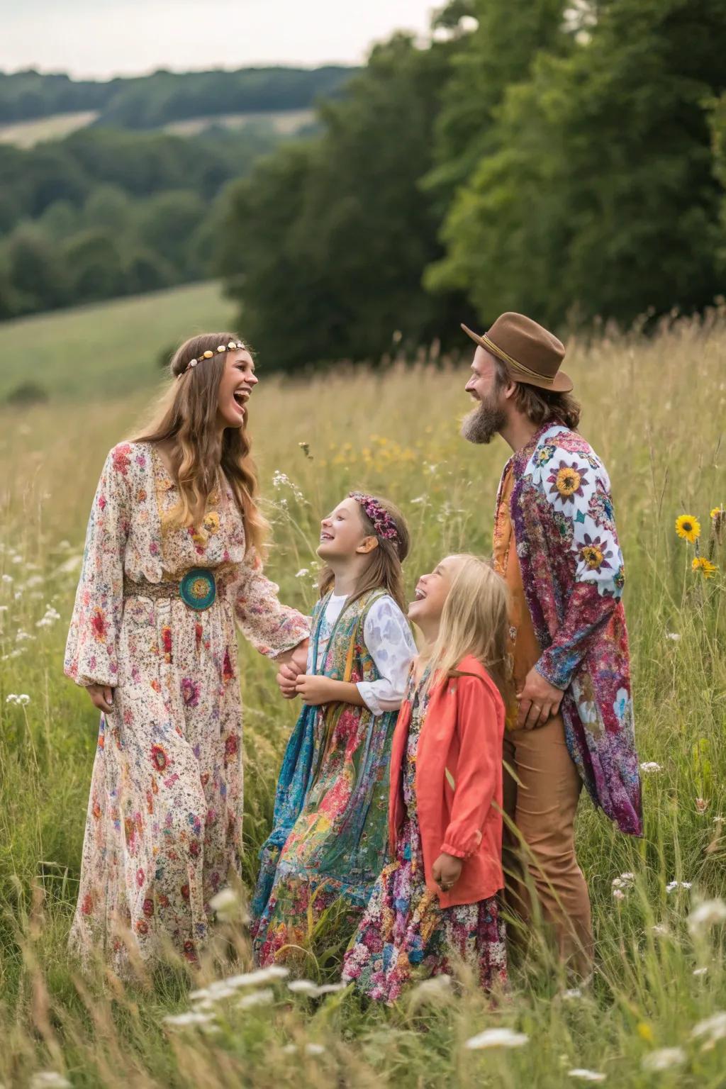 Bohemian styles instill a free-spirited charm into family images.