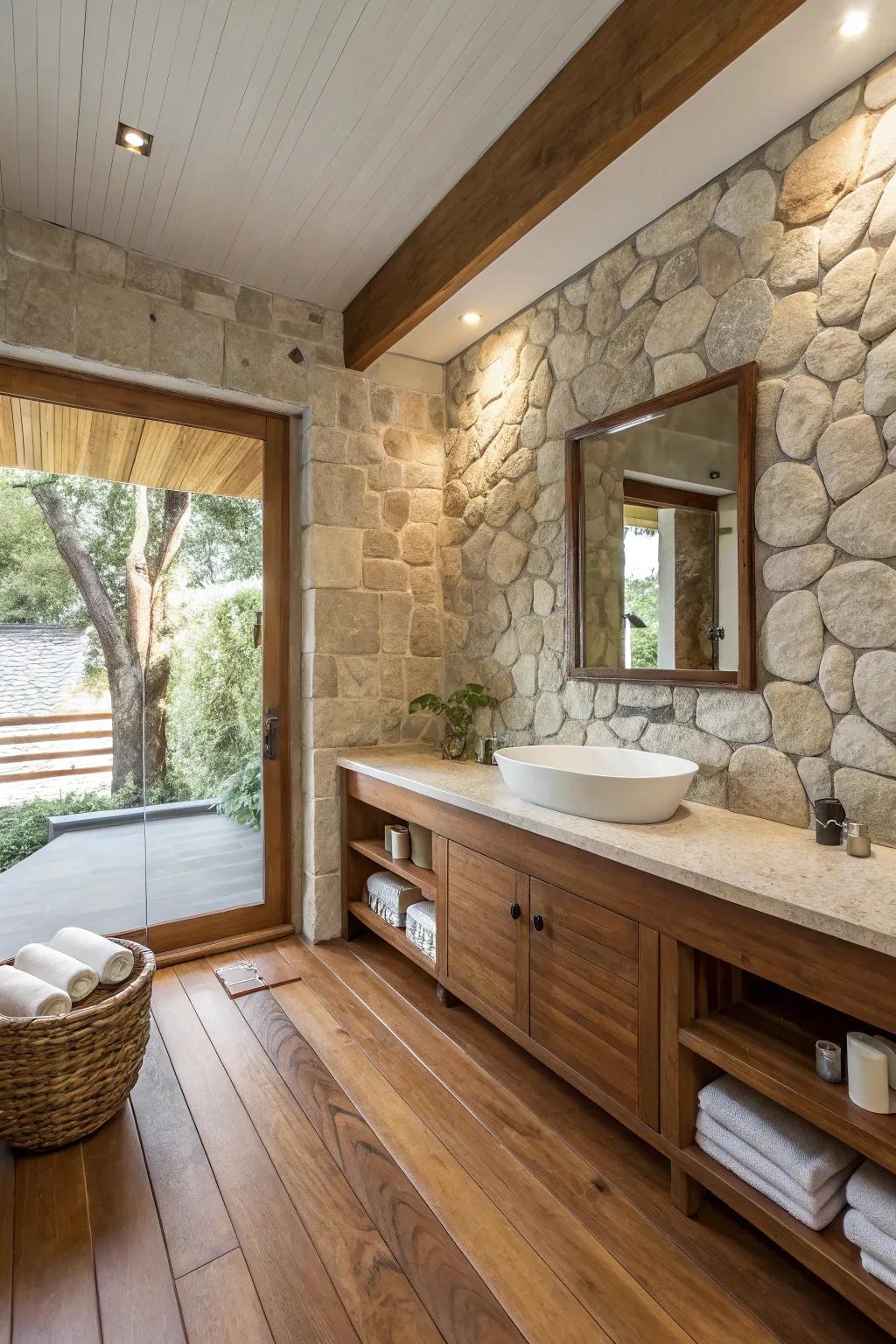 Unique textures bring depth and interest to the space.