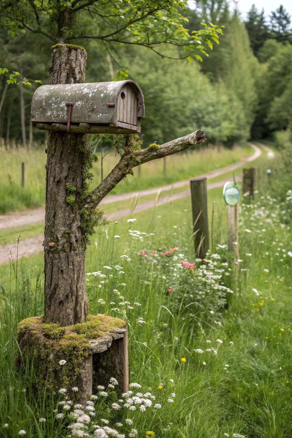 Branch mailbox stands offer an enchanting and whimsical design.