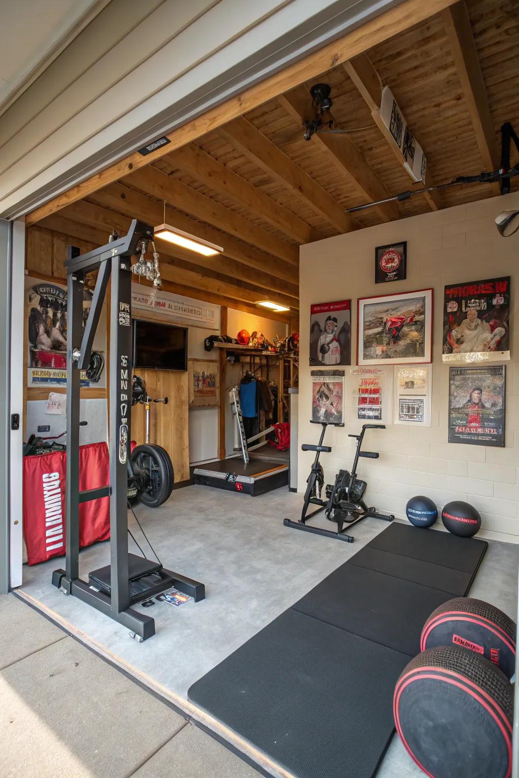Maintain activity and serenity by merging a training zone into your relaxation space.