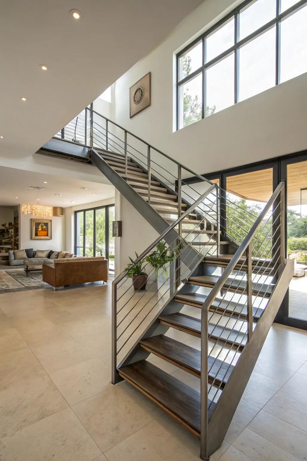 Exposed uprights create a spacious sensation in any environment.