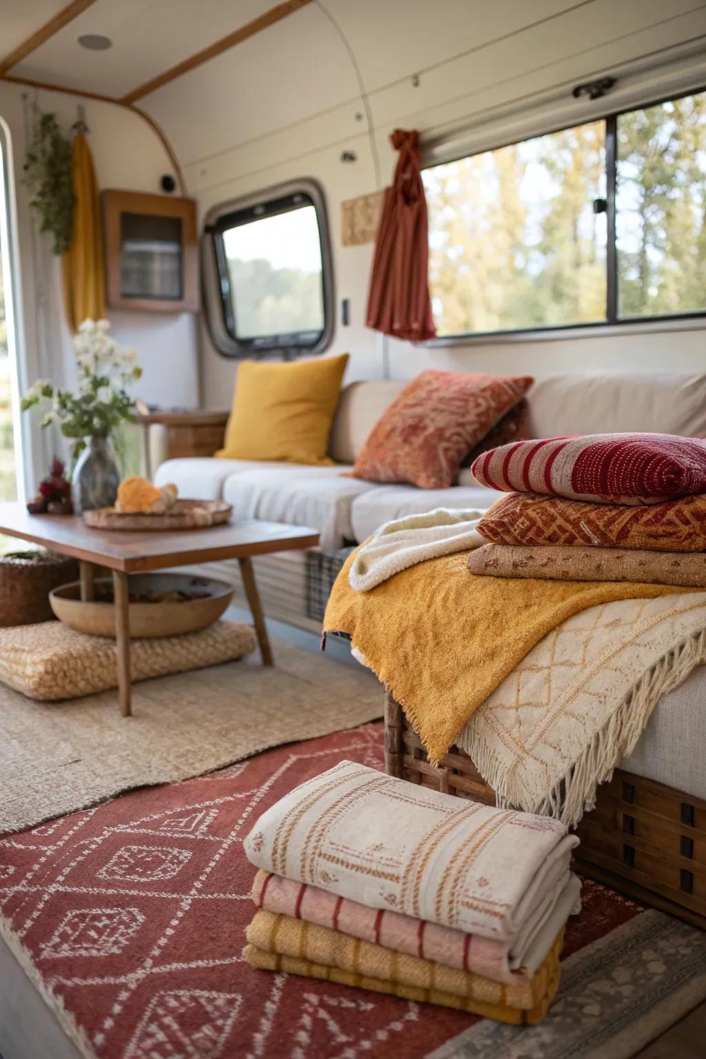 Trying out fabrics can include heat and character to your mobile home.